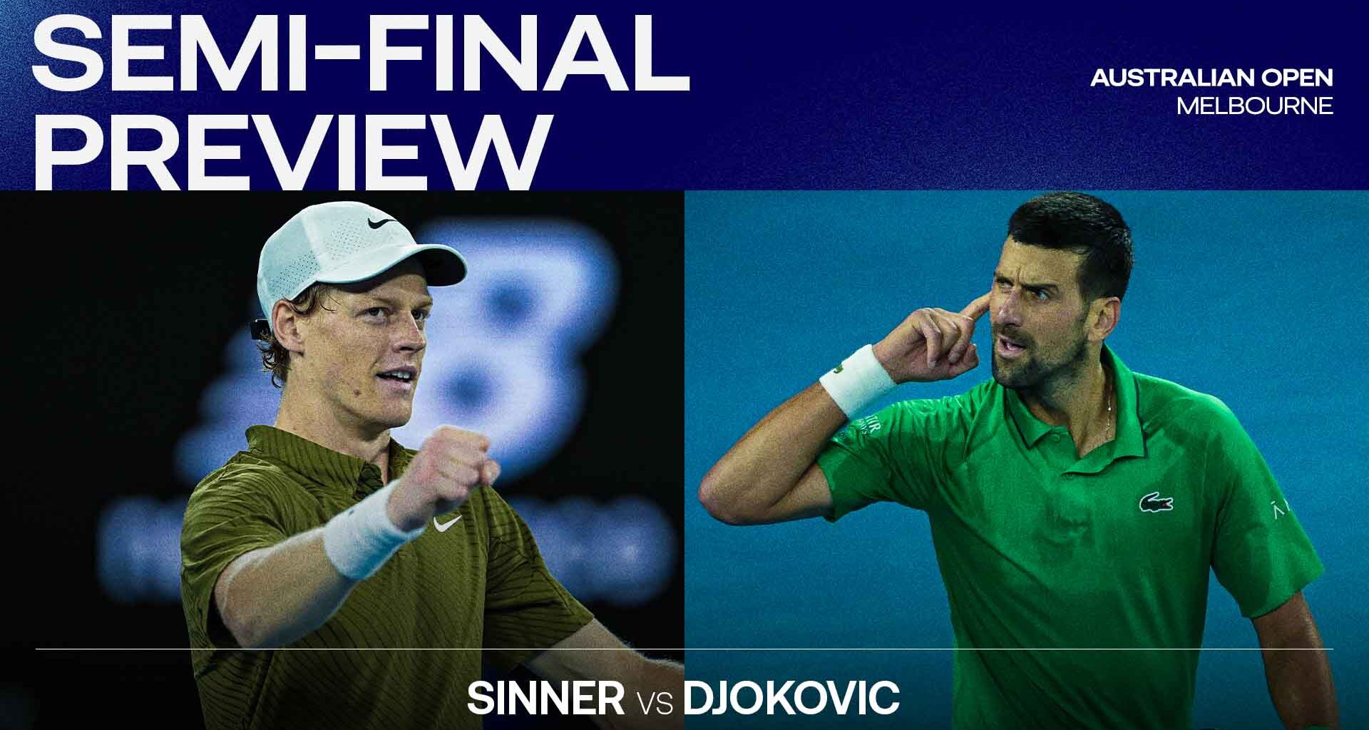 Jannik Sinner leads Novak Djokovic 6-4 in their Lexus ATP Head2Head series.