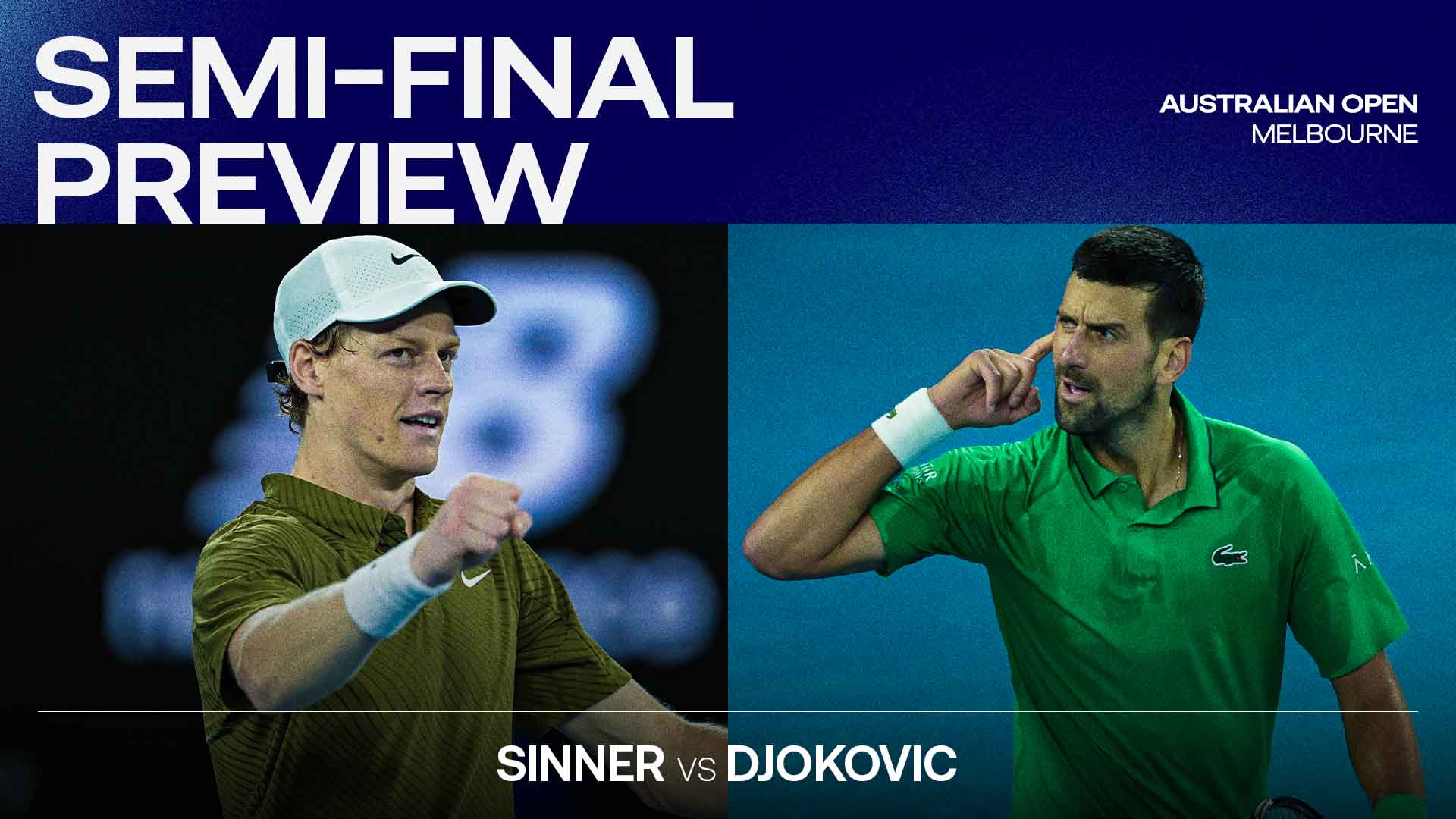 Jannik Sinner leads Novak Djokovic 6-4 in their Lexus ATP Head2Head series. 