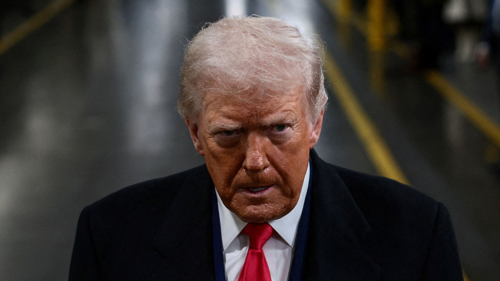 Trump was visiting a Ford plant in Dearborn, Michigan. Pic: Reuters