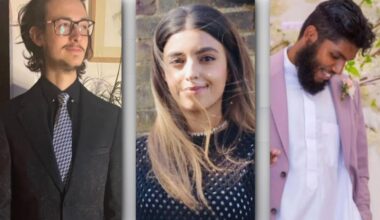 (L-R) Lewie Chiaramello, Heba Muraisi and Kamran Ahmed have ended their hunger strike