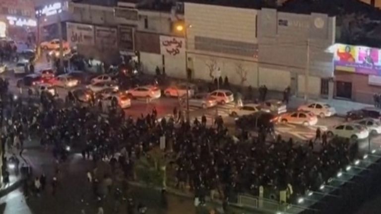 Protesters filled the streets of the capital on Thursday night. Pic: AP