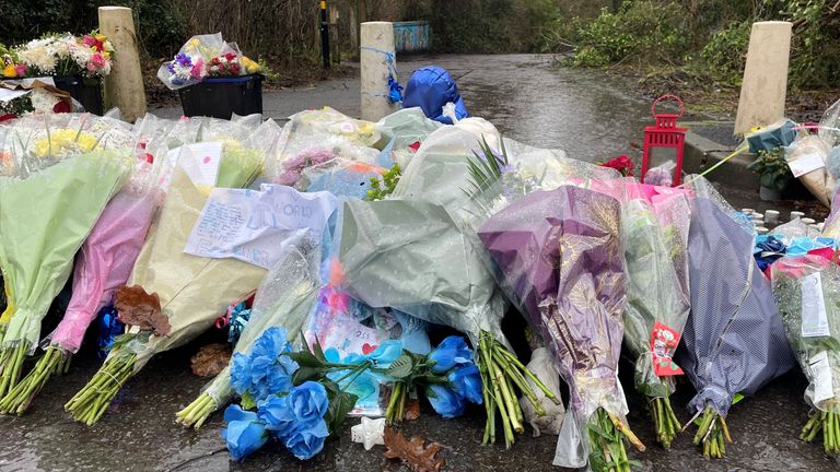 Flowers left near the scene of Leo's murder last year. Pic: PA