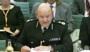 Former chief constable of West Midlands Police Craig Guildford, seen giving evidence to the Home Affairs Committee on football policing.