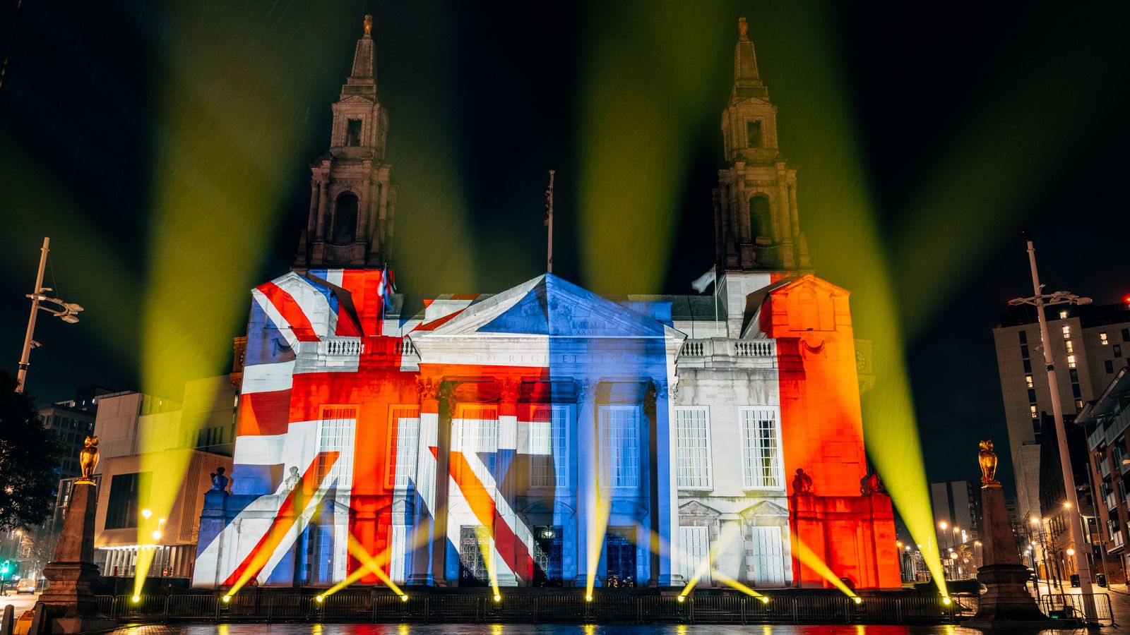 All 10 start and finish venues were lit up simultaneously on Thursday evening. Pic: Tour de France Grand Depart 2027