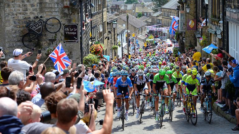 The Tour de France passing through Haworth in West Yorkshire in 2014. Pic: PA