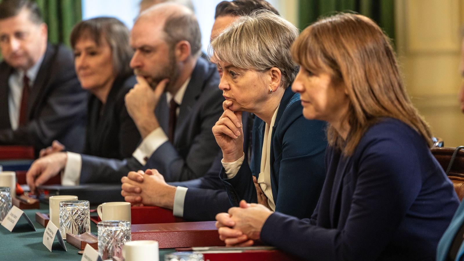 Cabinet ministers are not happy with the business rates increase announced by Rachel Reeves (R). Pic: PA