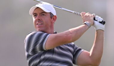 Rory McIlroy in action at the Dubai Invitational