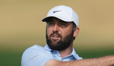 Scottie Scheffler hits hit approach shot at the eighth hole during the final round of the American Express golf event on the Pete Dye Stadium Course at PGA West Sunday, Jan. 25, 2026, in La Quinta, Calif. (AP Photo/Ross D. Franklin)