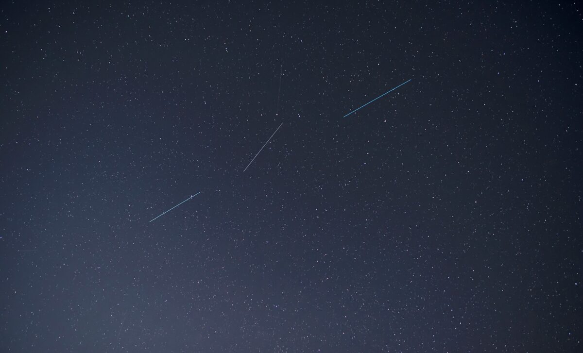 Starlink Satellites In The Night Sky