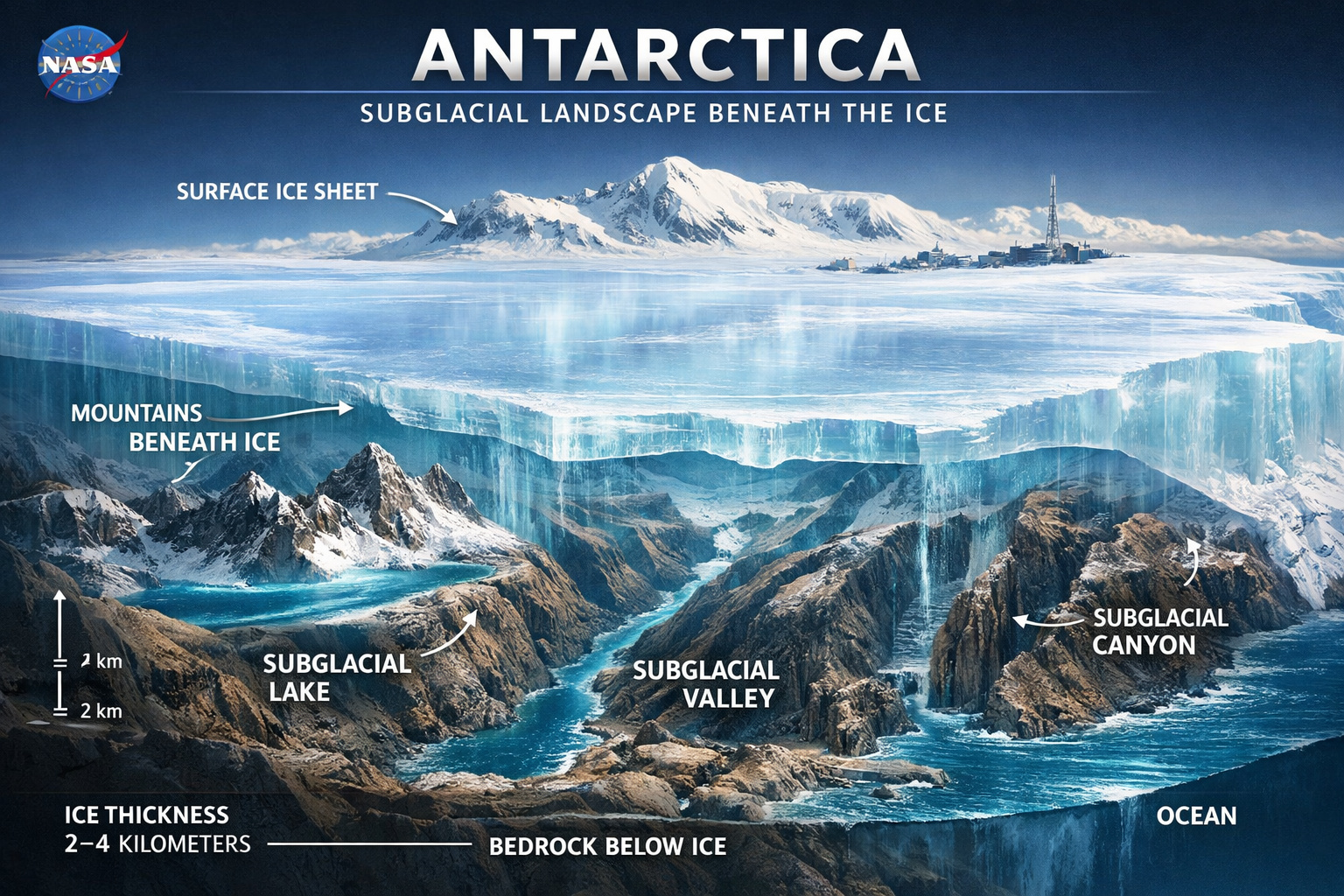 Subglacial topography of Antarctica mapped by satellites