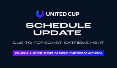 United Cup schedule update: Saturday start brought forward | ATP Tour