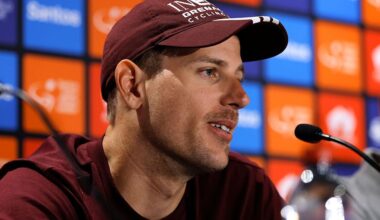 ADELAIDE, AUSTRALIA - JANUARY 20: Sam Welsford of Australia and Team INEOS Grenadiers during the Press Conference prior to the 26th Santos Tour Down Under 2026 - Prologue a 3.6km individual time trial stage from Adelaide to Adelaide / #UCIWT / on January 20, 2026 in Adelaide, Australia. (Photo by Con Chronis/Getty Images)