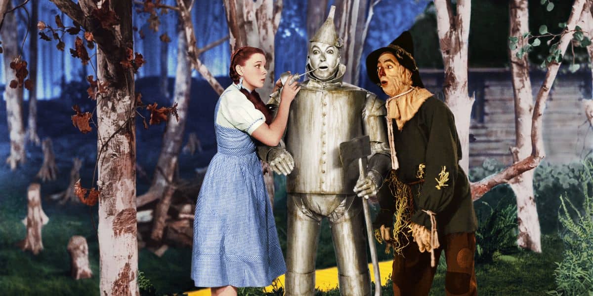 Dorothy, the Tin Man, and the Scarecrow in 'The Wizard of Oz'