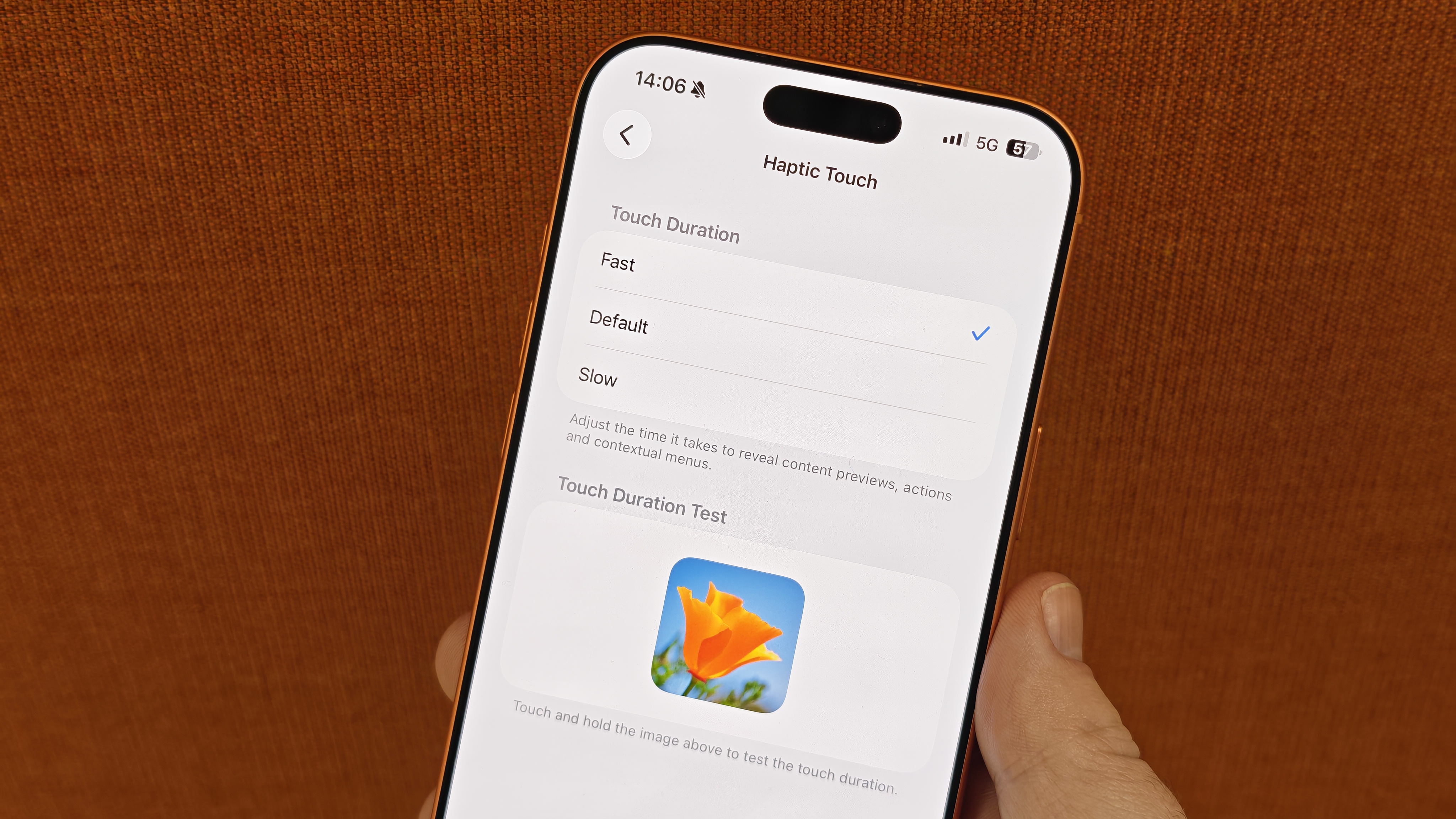 iPhone 17 Pro Max haptic touch options