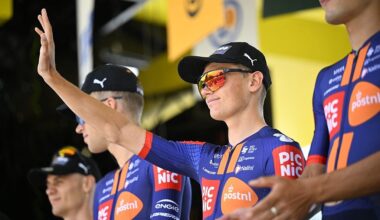 British Oscar Onley of Team Picnic PostNL pictured at the start of stage 19 of the 2025 Tour de France cycling race, from Albertville to La Plagne (130km), on Friday 25 July 2025 in France. The 112th edition of the Tour de France starts on Saturday 5 July in Lille, France, and will finish in Paris, France on the 27th of July. BELGA PHOTO JASPER JACOBS (Photo by JASPER JACOBS / BELGA MAG / Belga via AFP) (Photo by JASPER JACOBS/BELGA MAG/AFP via Getty Images)