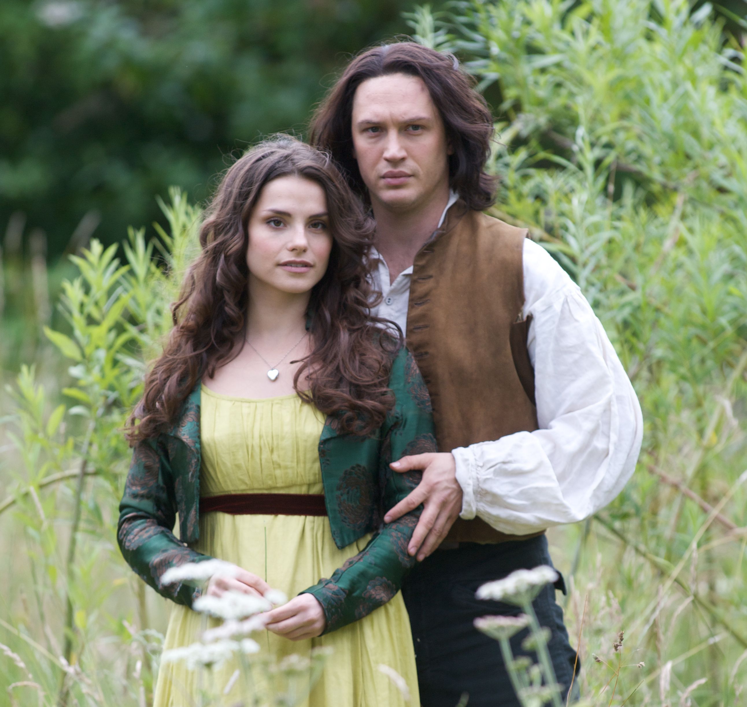 Tom Hardy as Heathcliff and Charlotte Riley as Cathy in the 2009 TV series Wuthering Heights.
