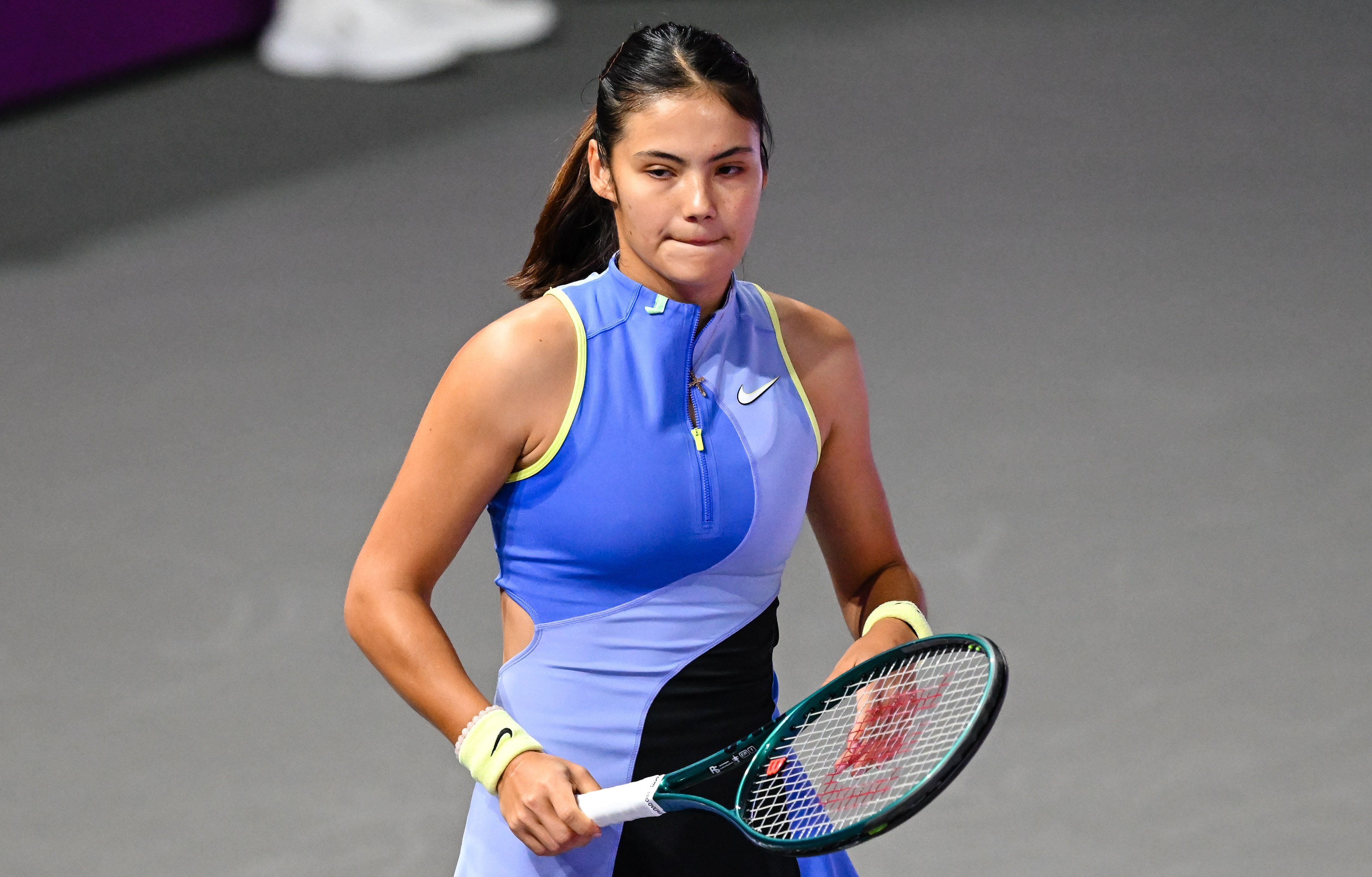 Emma Raducanu playing in the Transylvania Open 2026 Singles Final.