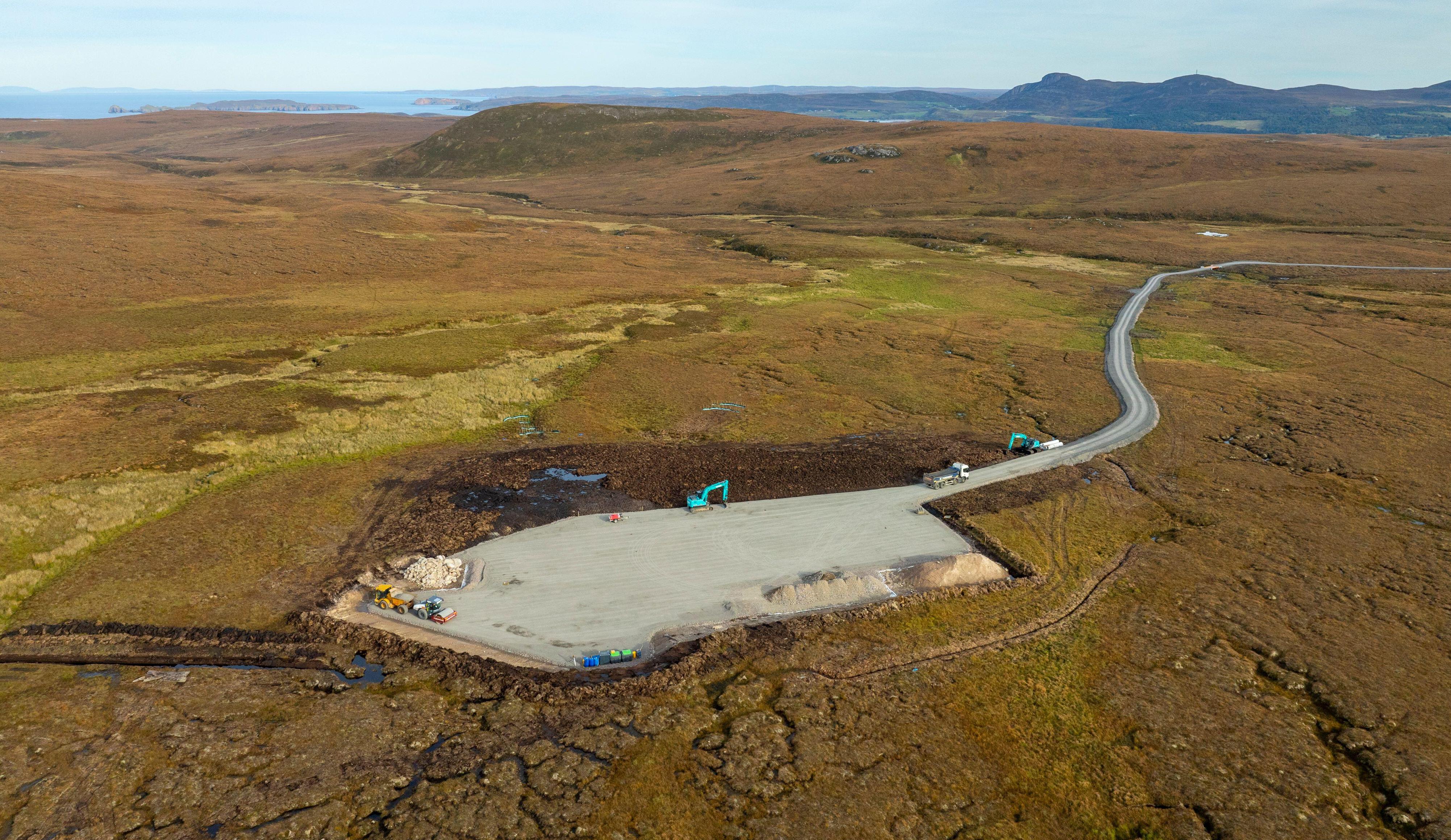 Aerial view of Sutherland Spaceport under construction.