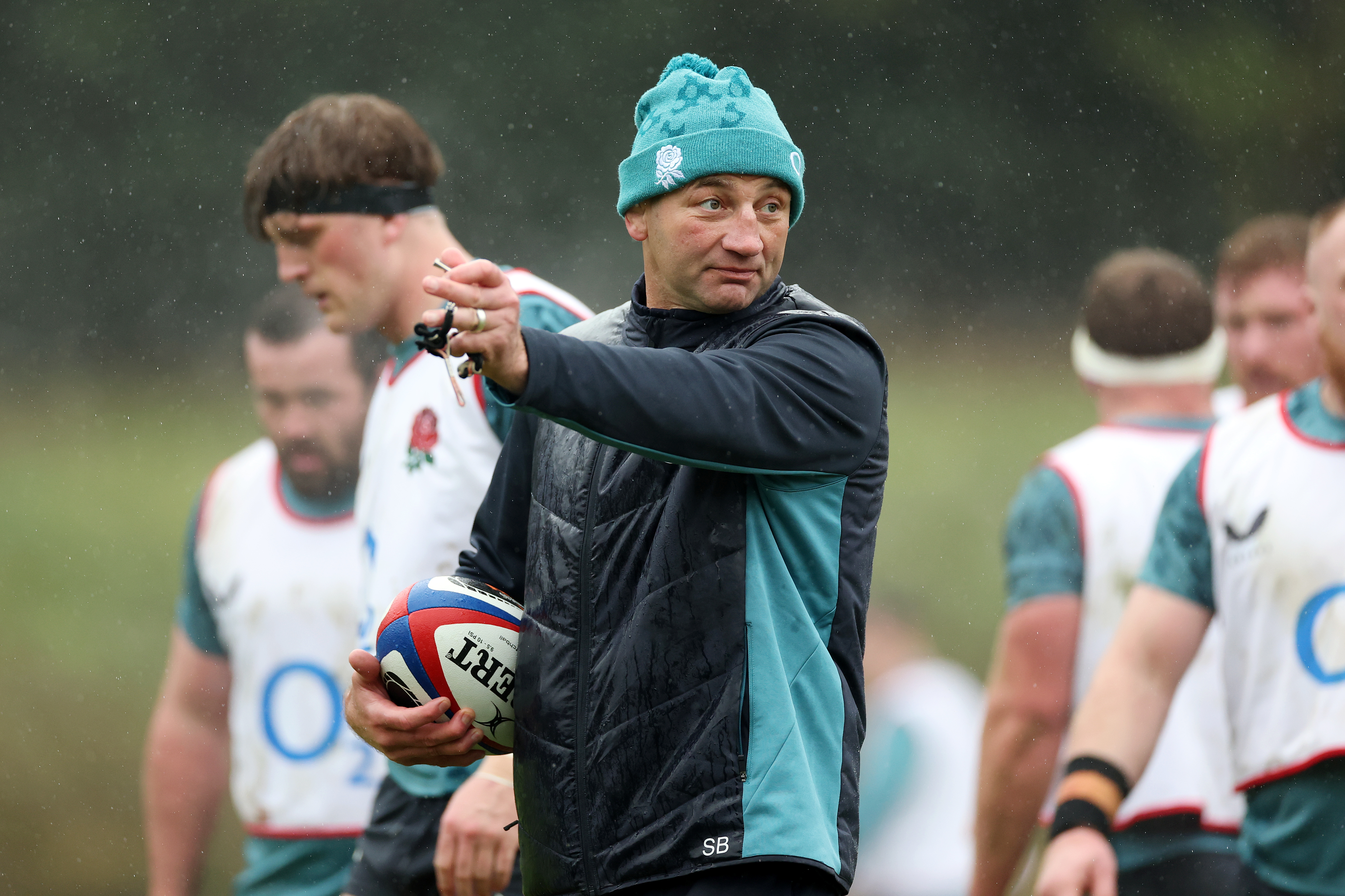 England Head Coach Steve Borthwick at a training session.
