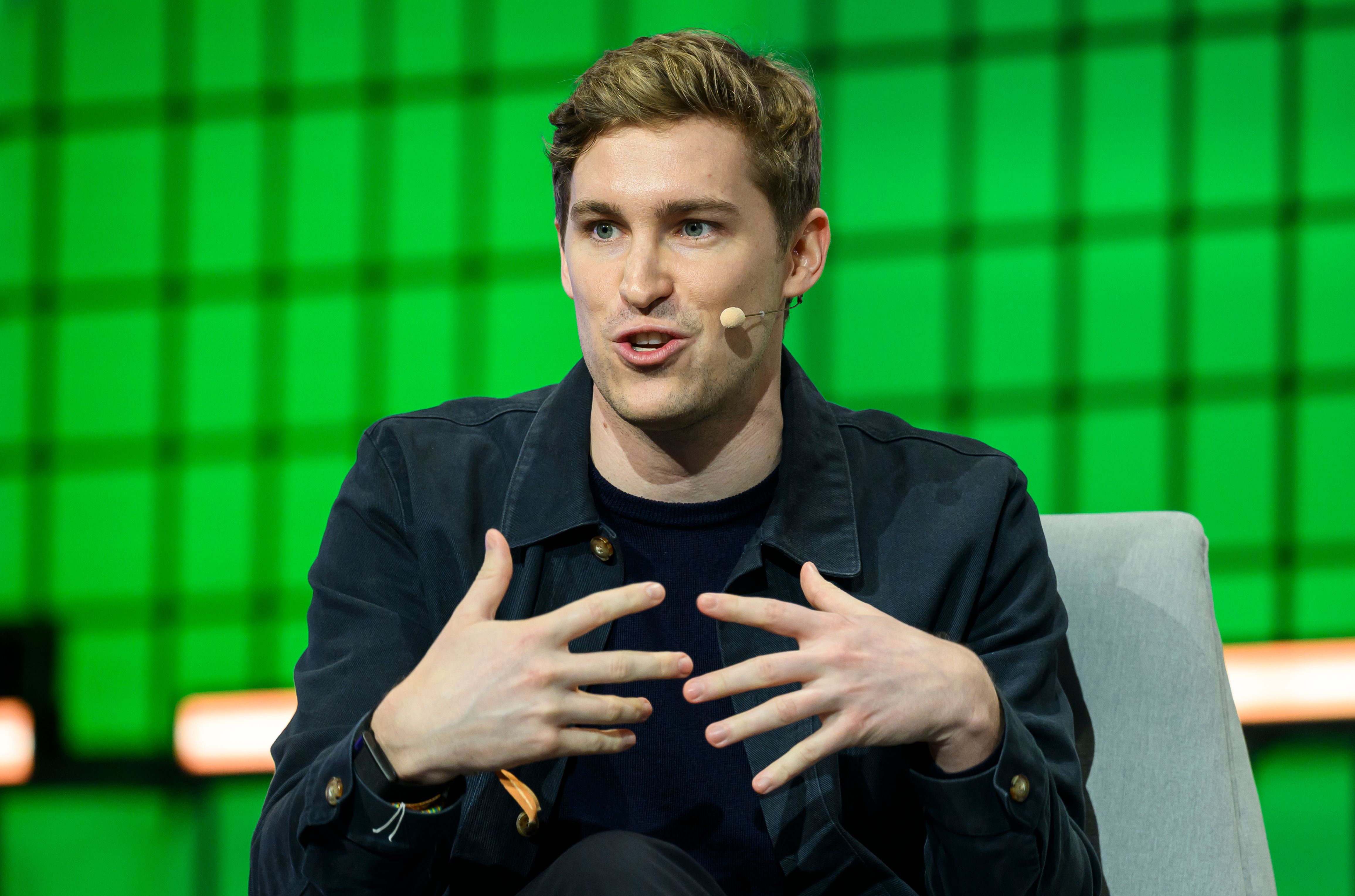Mati Staniszewski, Co-Founder of Elevenlabs, addresses the audience during Day Three of Web Summit Qatar 2026.