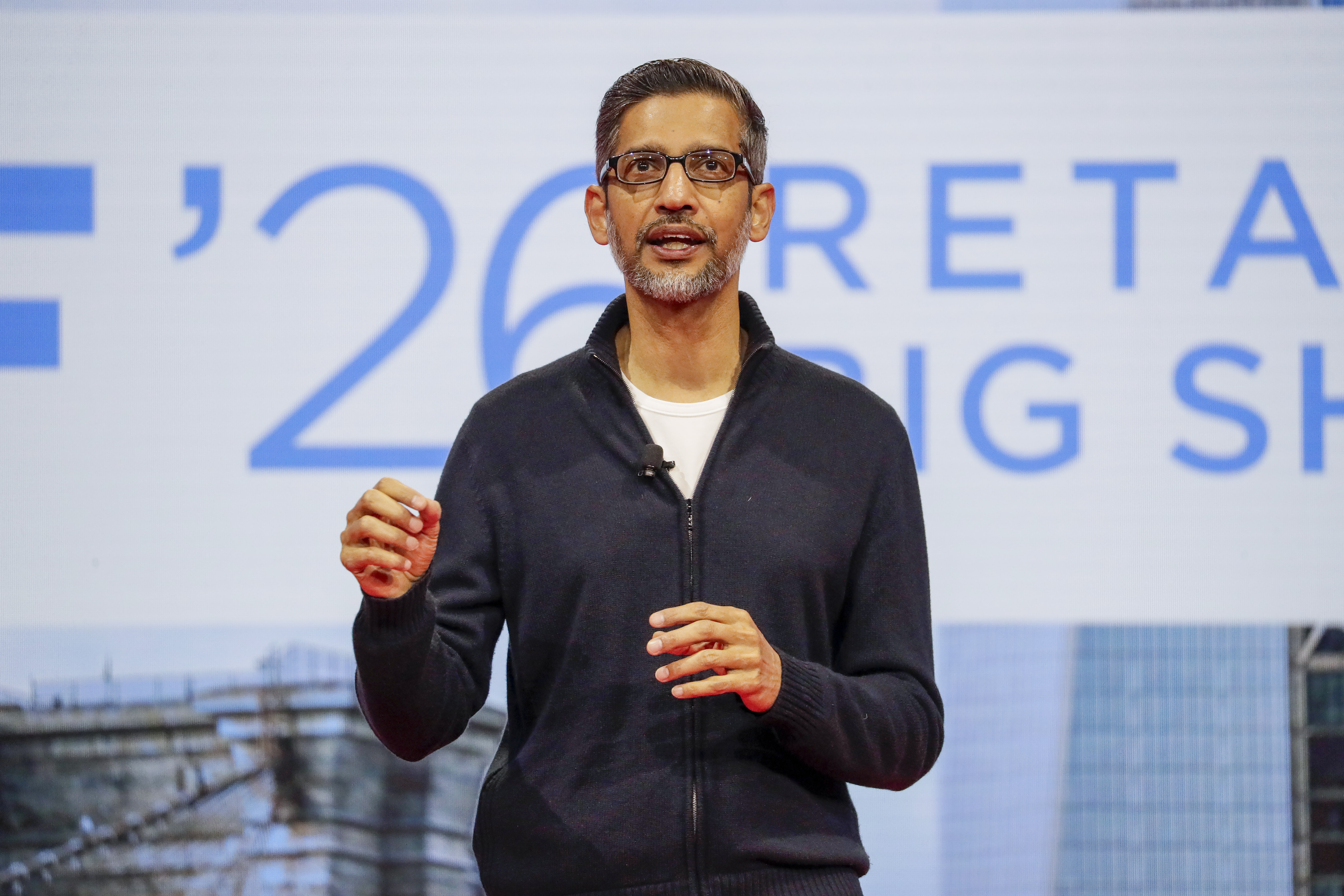 Sundar Pichai, CEO of Google and Alphabet, speaking at the National Retail Federation 2026 Retail's Big Show.