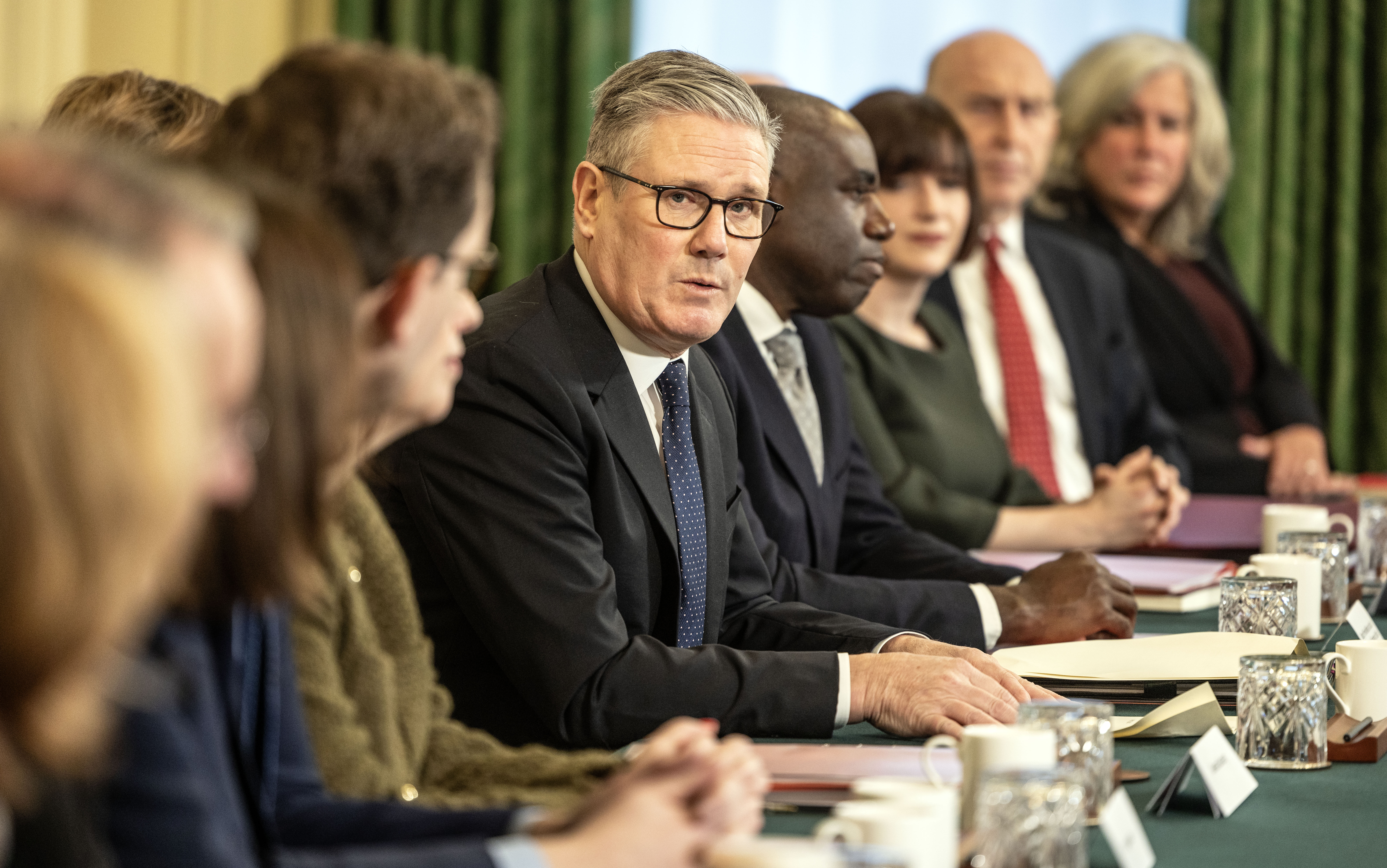 Prime Minister Keir Starmer making a statement to the political Cabinet at the start of the first cabinet meeting of the new year.