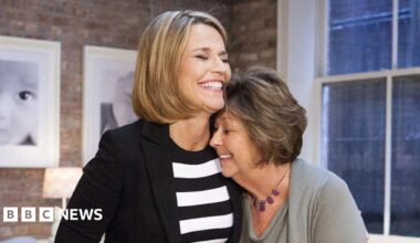 Savannah Guthrie (left) embraces her mother, Nancy Guthrie (right)