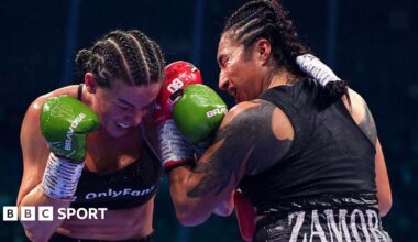 Sandy Ryan and Karla Ramos Zamora punch each other