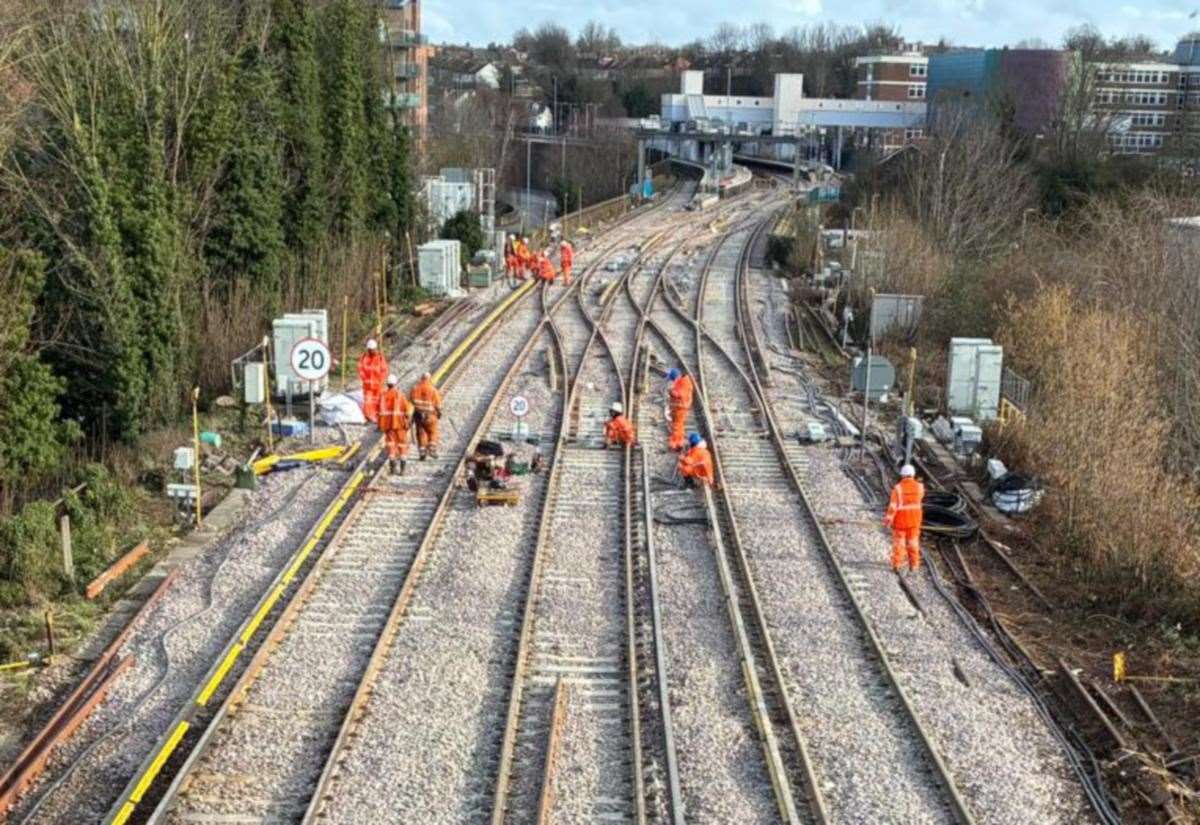 £10m works at Dartford railway junction completed with line linking town to Gravesend to reopen on Monday