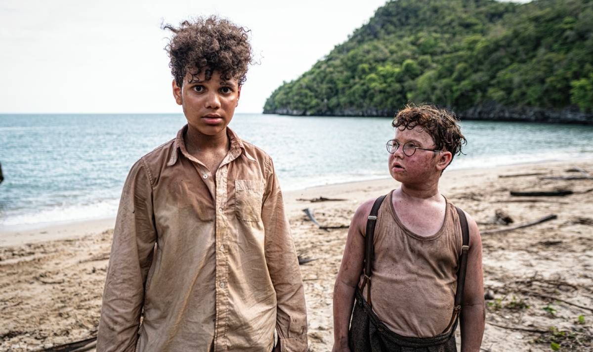 BBC Lord of the Flies stars Winston Sawyers as Ralph and David McKenna as Piggy. 