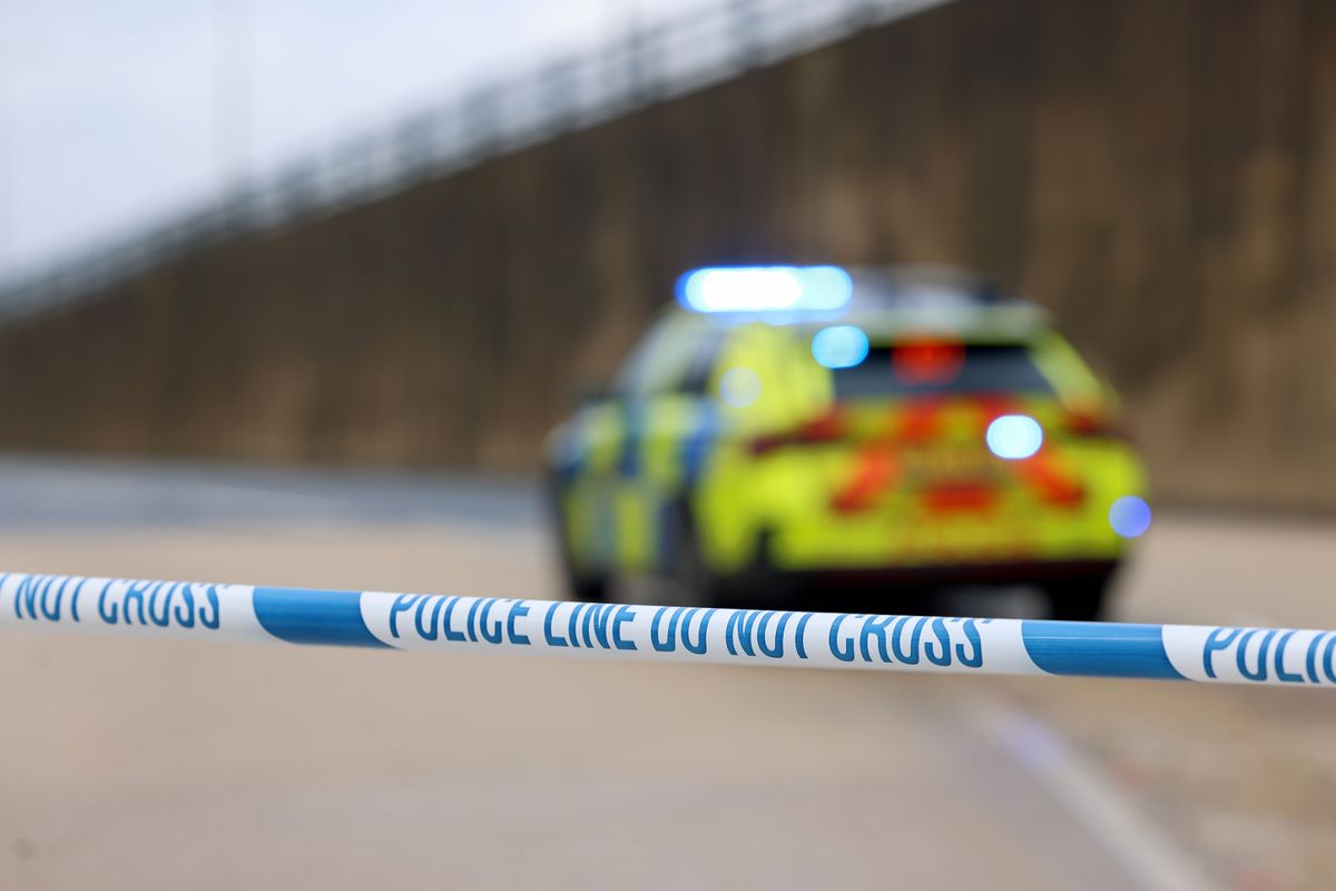 The A19 is closed and the slip road has been taped off 