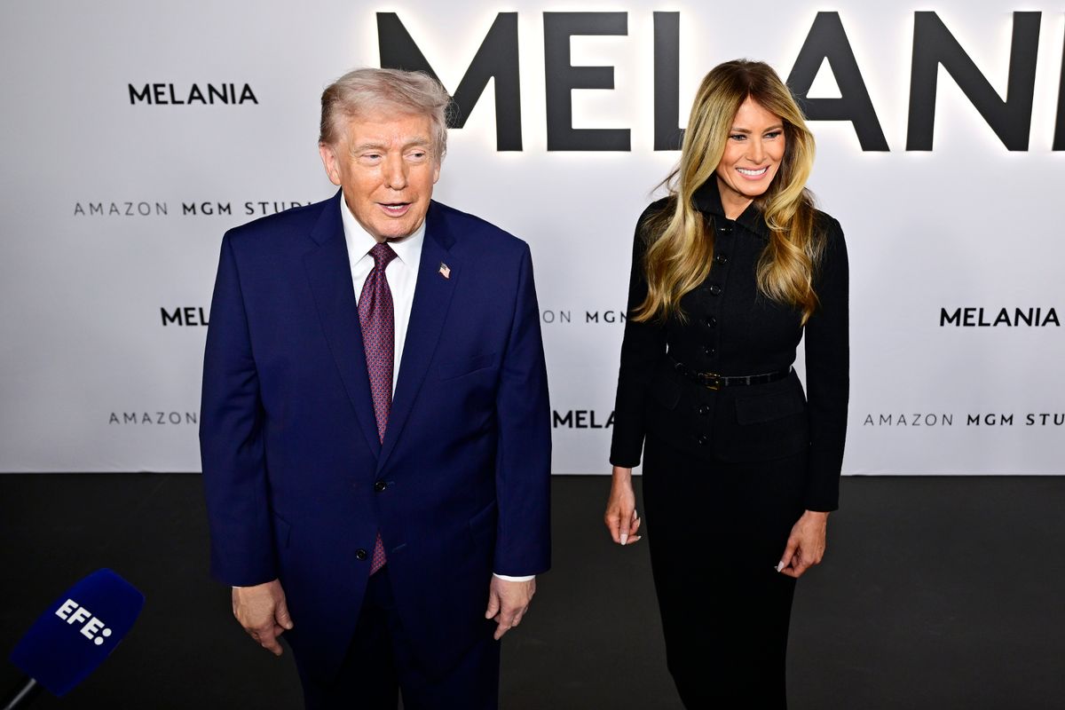 Melania attended the premiere alongside her husband, President Trump