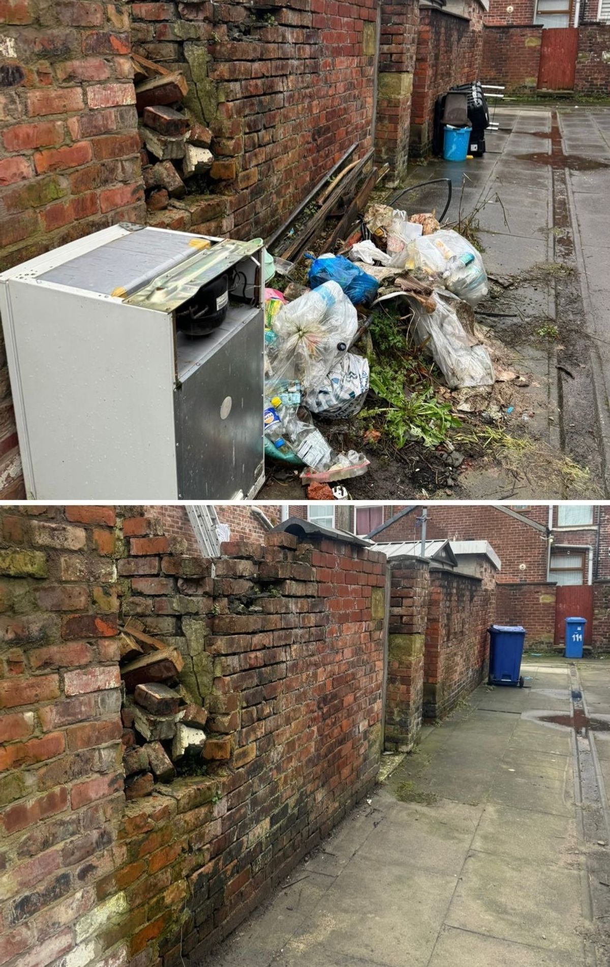 Before and after pictures following the street cleans of Pelham, Birch, Trafalgar and Mansfield streets in St Peters area of Ashton