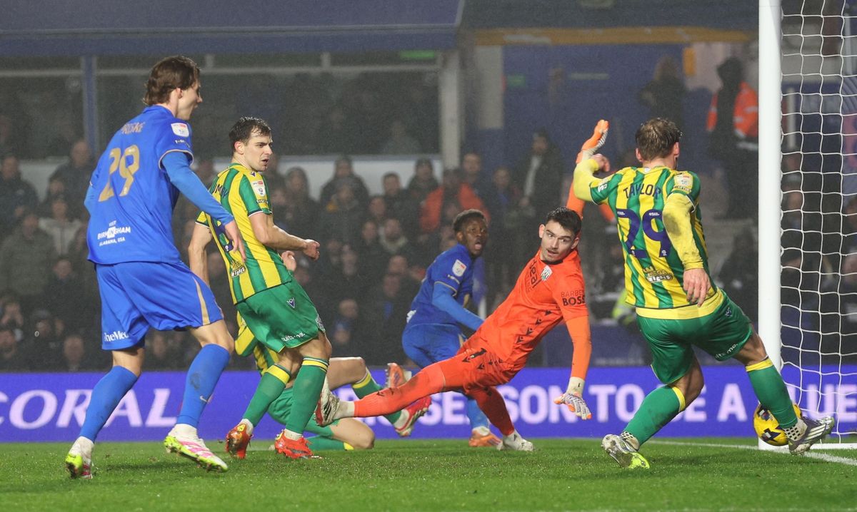 Charlie Taylor of West Bromwich Albion clears off the line from a Ibrahim Osman of Birmingham City shot