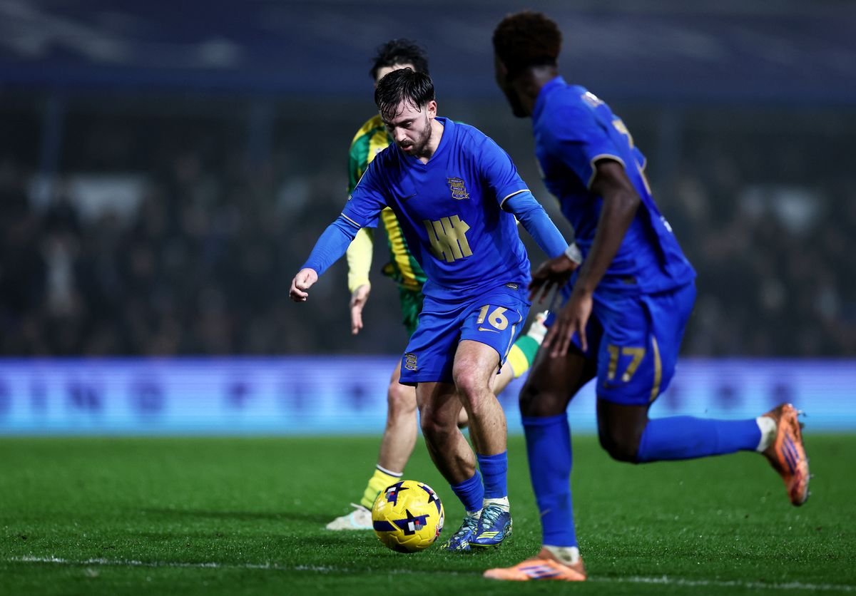 Patrick Roberts of Birmingham City in action during the Sky Bet Championship match between Birmingham City and West Bromwich Albion