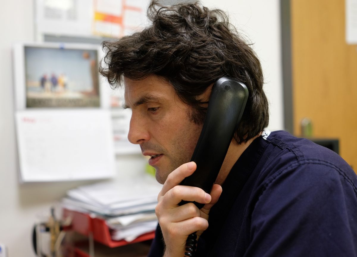 Dr Paul Evans at The Bridges Medical Practice in Trinity Square Health Centre, Gateshead.