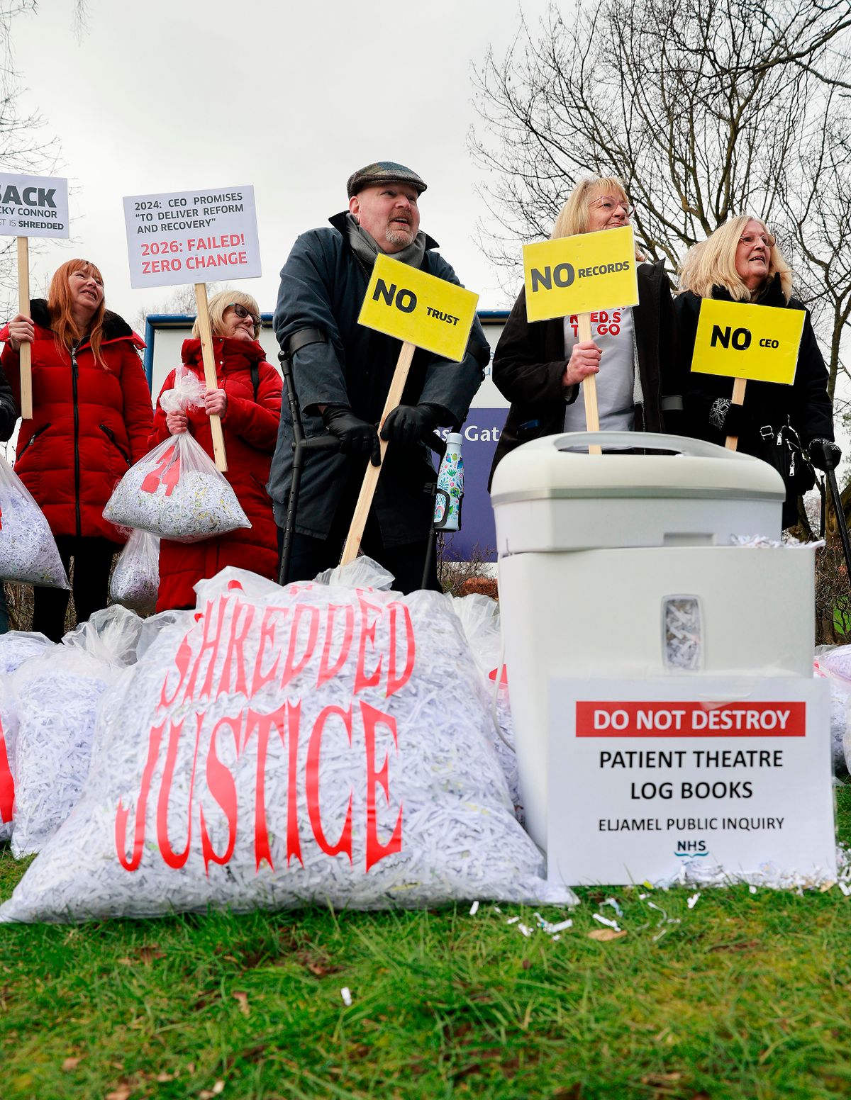 Campaigners protest after log books were destroyed