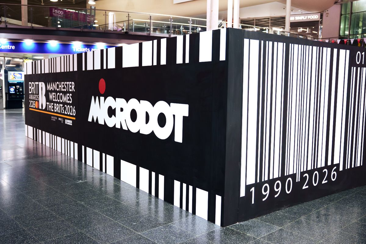 A Microdot Design by Brian Cannon, pop-up retrospective exhibition at Manchester Piccadilly Station 