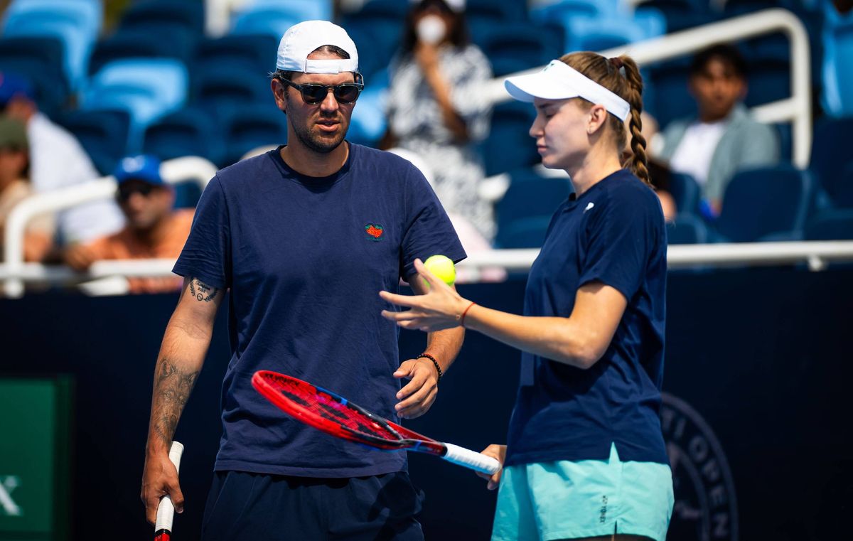Elena Rybakina with coach Stefano Vukov