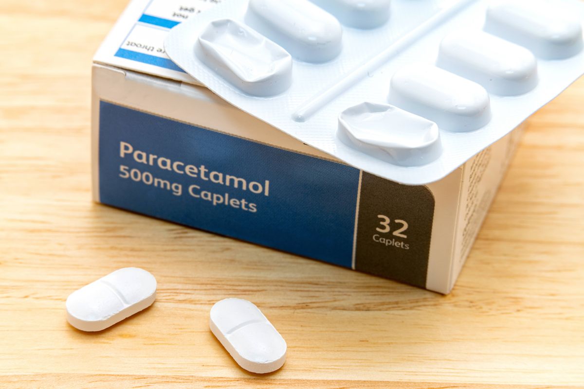 Generic box of paracetamol pills