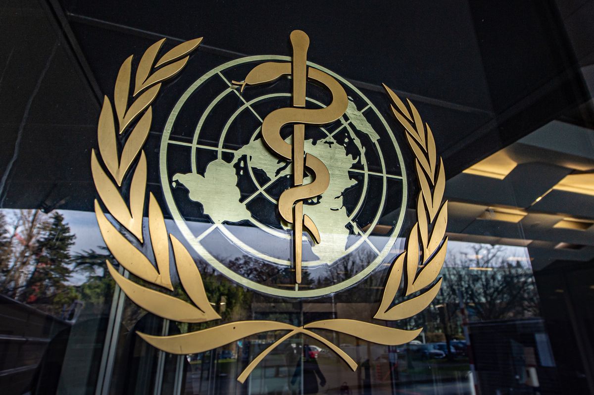 The logo of the World Health Organisation