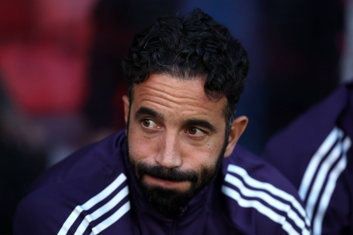 Ruben Amorim looks on