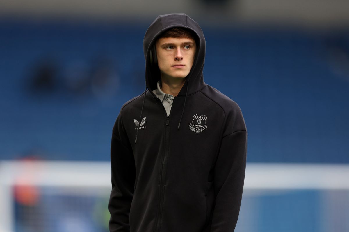 Harrison Armstrong inspects the pitch prior to the Premier League match between Brighton & Hove Albion and Everton at Amex Stadium. Photo by Steve Bardens/Getty Images