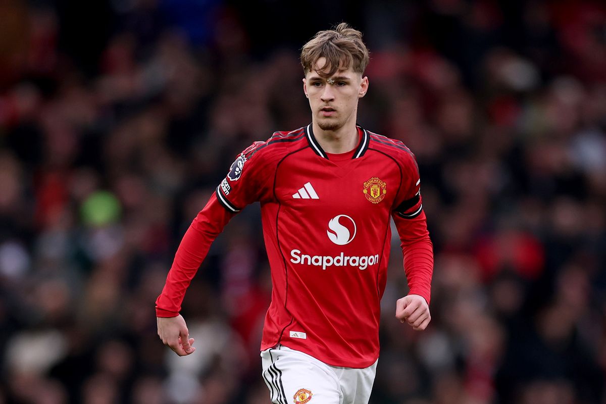Tyler Fletcher pictured on his Premier League debut for Manchester United