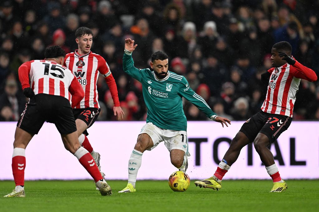 Mohamed Salah in action against Sunderland