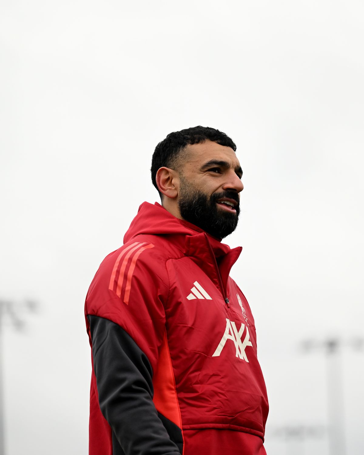 Mohamed Salah of Liverpool during a training session at AXA Training Centre on February 18, 2026 in Kirkby, England