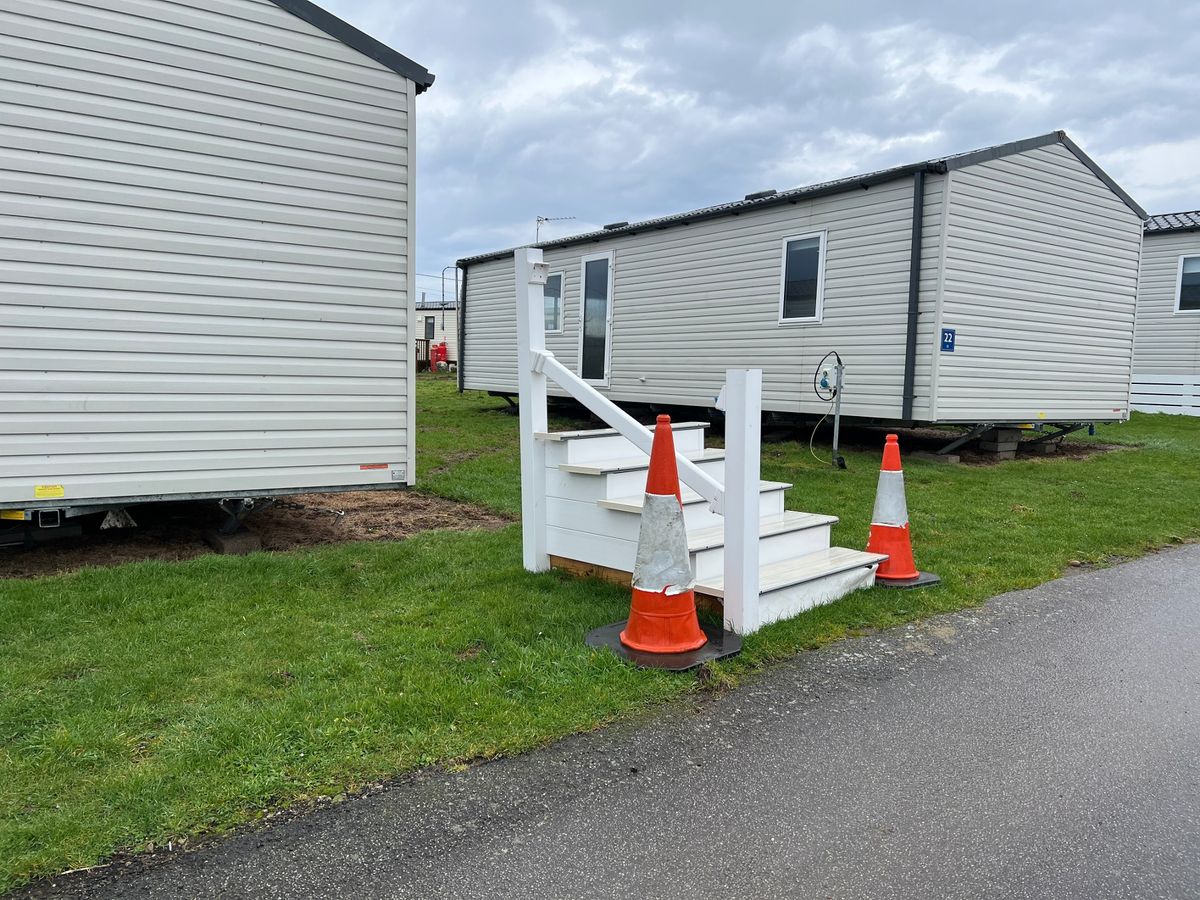 Some of the caravans at the Seaview Holiday Park in Sennen near Land's End