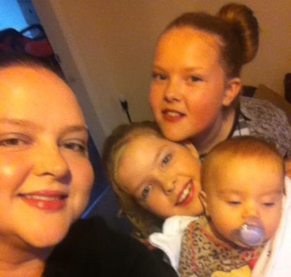 Clare Collier with daughters Lucia, Amelia and Amber