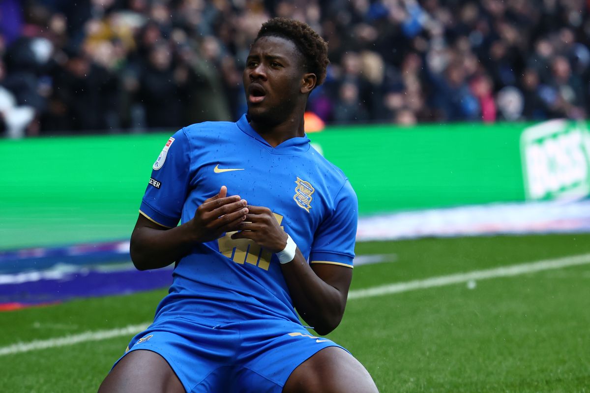 Birmingham City winger Ibrahim Osman celebrates his first goal in English football