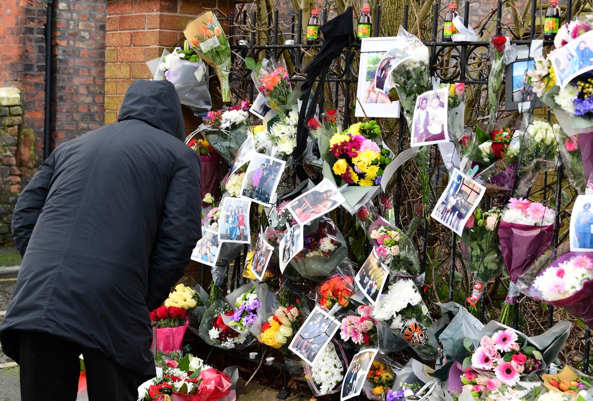 Floral tributes on Grove Street, Toxteth